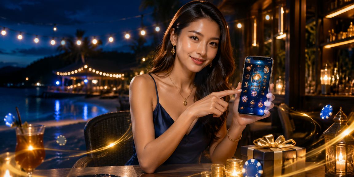 Pengguna mengakses promosi kasino mudah alih bergaya Melayu di Langkawi menggunakan telefon pintar